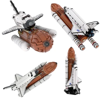 Высокотехнологичная модель Центра запуска космических шаттлов, строительные блоки, фигурки из космической серии, Ракетные кирпичи, детские игрушки MOC-46228 1:110