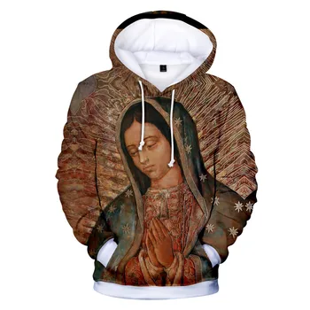 Популярные Удобные Толстовки с 3D принтом Our Lady of Guadalupe Virgin Mary Мексика, Толстовки с 3D принтом, Мужские / Женские Толстовки, Повседневные Пуловеры