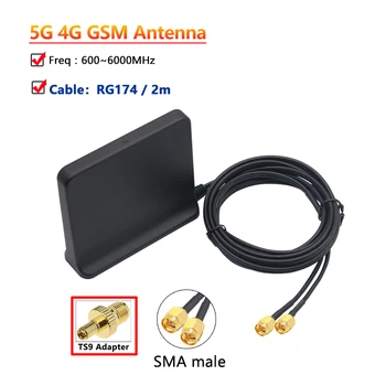 Усиление сигнала 5G 4G LTE 3G GSM Антенна Mimo С Высоким Коэффициентом Усиления 12dbi 600 ~ 6000 МГц Внешняя Антенна Omni WiFi С Разъемом TS9 SMA Для Маршрутизатора