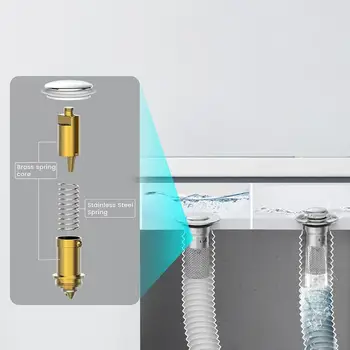 Съемная расширительная корзина для слива раковины, всплывающий фильтр для слива раковины из нержавеющей стали, предотвращает засорение, удобен для ванной комнаты