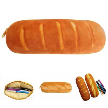 Милые креативные школьные принадлежности Портативный пенал на молнии большой емкости, сумка для хранения, имитация сумки для карандашей для хлеба