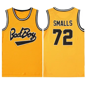 Фильм Badboy SAMALLS #72 Баскетбольная майка Спортивная рубашка Дышащие быстросохнущие желтые топы Вышивка логотипа