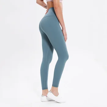 брюки для йоги женские влагопоглощающие LULU, впитывающие пот, для бега, фитнеса, с высокой талией, подтягивающие бедра, укороченные брюки выглядят тонкими
