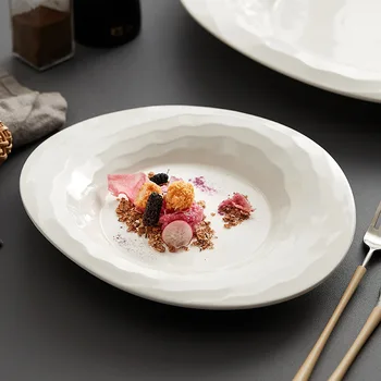 тарелки специальной формы, керамическая высококачественная гостиничная посуда, нестандартные креативные тарелки для домашнего десерта из макарон в западном стиле. 0