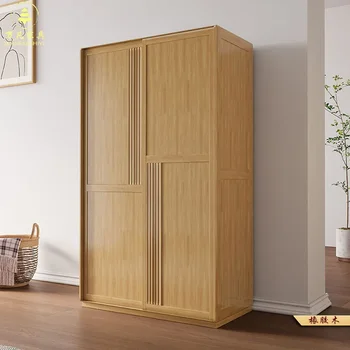 Шкаф-купе из массива дерева, раздвижная дверь с выдвижным ящиком 1,78 м, скандинавский деревянный дом для маленькой спальни, современный простой шкаф-купе