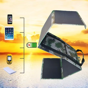 Складная сумка для панели мощностью 60 Вт, солнечное зарядное устройство с двумя выходами USB + DC, портативное солнечное зарядное устройство, сумка для портативного источника питания на открытом воздухе
