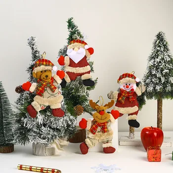 Веселые Рождественские украшения, Милый Санта Клаус, кукла-подвеска в виде снеговика, Рождественская елка, подвесное украшение для дома, с Новым годом, декор.