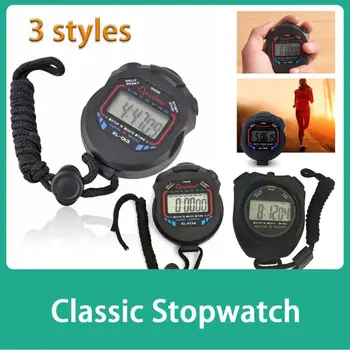 Классический цифровой секундомер XL-013, ЖК-хронограф с браслетом, будильник AM PM, 24-часовые часы для занятий бегом.
