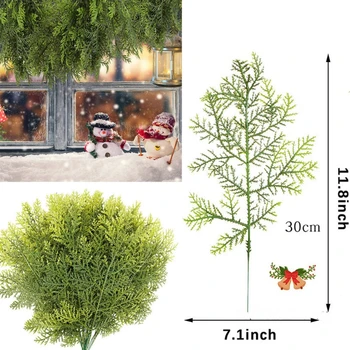 20 шт искусственных листьев, Ветвей, 11,8 дюймов сосновых стеблей, Рождественских аксессуаров DIY для украшения дома и сада