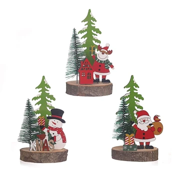 E5BB Праздничные поделки из дерева для празднования Рождества, подходящие для украшения домашних магазинов