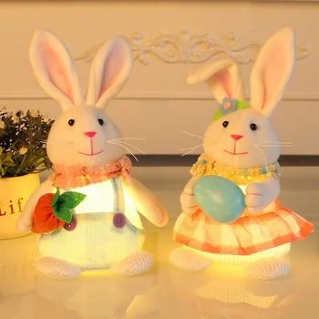 Светящийся кролик, декоративный мультяшный кролик, Пасхальный кролик, Морковный кролик, Орел, Пасхальный Счастливый декоративный подарок для детей 2023