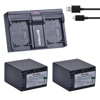 Batmax 2шт 3900 мАч NP-FV100 NP FV100 Аккумулятор + Двойное USB Зарядное устройство для Sony DCR-SR15 SX15 FDR-AX100 HDR-CX105 HC9 PJ10 TD20V