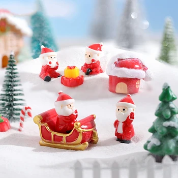 1шт Мини-фигурка Санта-Клауса из смолы, фигурка снеговика, орнамент Бонсай, микро Пейзаж, Рождественские украшения, Рождественский орнамент, домашний декор