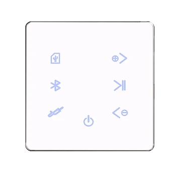 Усилитель Bluetooth в стене USB SD-Карта Музыкальная Панель Умный Дом Фоновая Аудиосистема Стерео Ресторан Отеля (Белый)