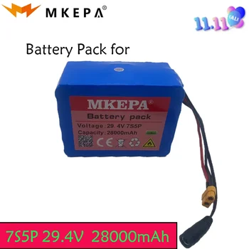 MKEPA Высококачественный аккумулятор 7S5P 24V 28Ah мощностью 500 Вт, зарядное устройство 29,4 В для инвалидных колясок, литий-ионные аккумуляторы для электровелосипедов