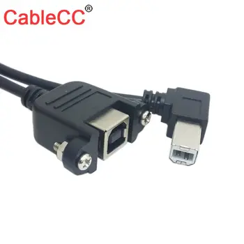 Удлинительный кабель Zihan с прямым углом USB B от мужчины к женщине с винтом для крепления на панели длиной 1 м