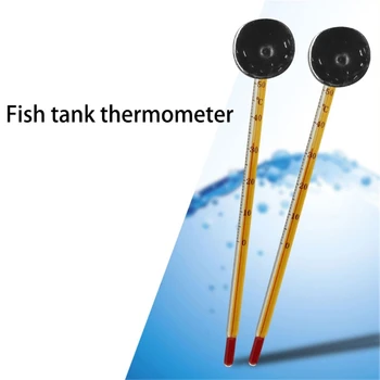 Стеклянный термометр для аквариума, легко считываемый термометр для рыб с присоской