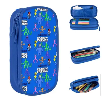 Пенал для карандашей с мультяшными играми Rainbow Friends, пеналы, коробка для ручек для студентов, большая сумка для хранения школьных принадлежностей, подарочные канцелярские принадлежности