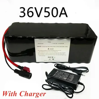Аккумулятор для электровелосипеда 36V 50Ah, встроенный литиевый аккумулятор BMS 40A, 36 Вольт 2A, зарядный аккумулятор для электровелосипеда + зарядное устройство