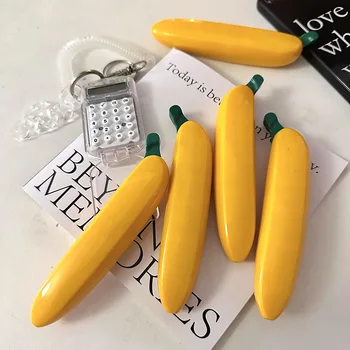 1шт Креативная Шариковая ручка в форме банана в форме фрукта, имитирующая пресс-ручку, Канцелярские принадлежности для детей, школьные принадлежности для офиса