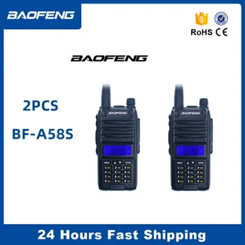 2шт Трехдиапазонная рация Baofeng BF-A58S 136-174/200-260/400- КВ-трансивер 520 МГц, FM-2-полосное портативное радио с наушником