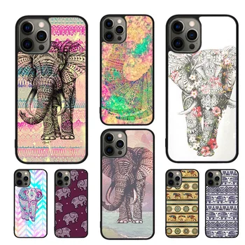 Племенные Чехлы Для Мобильных Телефонов Aztec Floral Elephant Чехол Для iPhone 15 14 12 13 mini 11 Pro MAX XR XS apple 6 7 8 Plus SE2020 Coque