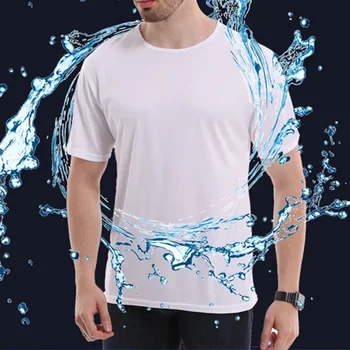 B2807 Креативная гидрофобная Водонепроницаемая мужская футболка с защитой от загрязнений, мягкий быстросохнущий топ с коротким рукавом, дышащая одежда 1