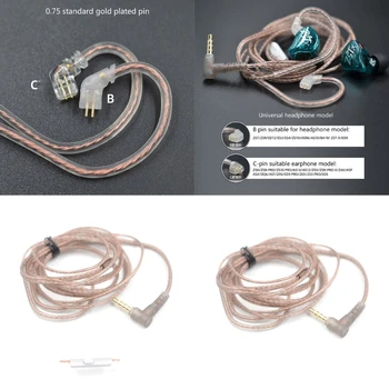 Надежный 2-контактный Посеребренный кабель 0,75 мм для провода ZST/ZSR с микрофоном/без него 1