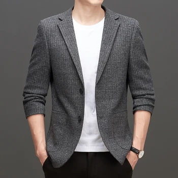Новый бутик мужской моды для делового джентльмена в английском стиле, шерстяной красивый повседневный тонкий Свадебный блейзер в корейском стиле в Корейском стиле 1