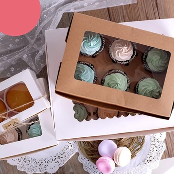 YOMDID 10шт Упаковочных коробок для торта DIY Упаковка для шоколадного маффина и печенья Подарочная коробка из пищевого картона Коробка для торта и десерта 1
