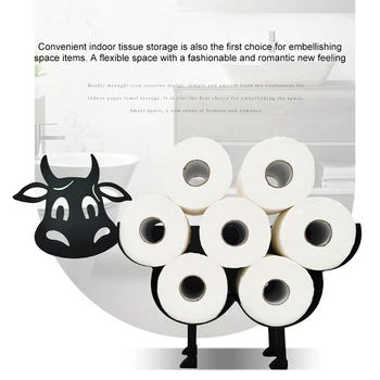 Держатель для бумаги Black Cows Металлический Декоративный держатель для туалетной бумаги Водонепроницаемый Антикоррозийный для домашних туалетных столиков в ванной комнате 1