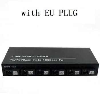 2X 10/100 М Быстрый Коммутатор Ethernet Преобразует 20 км Волоконно-оптический Медиаконвертер в Однорежимный 2XRJ45 и 6XSC 3A3B-EU PLUG 1