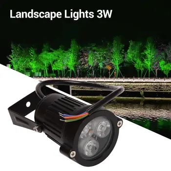 4 шт. светодиодных садовых фонарей 3 Вт 220 В наружный прожектор с шипом IP65, водонепроницаемый декоративный светильник для садового ландшафта, зеленый 1