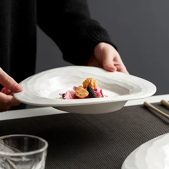 тарелки специальной формы, керамическая высококачественная гостиничная посуда, нестандартные креативные тарелки для домашнего десерта из макарон в западном стиле. 1
