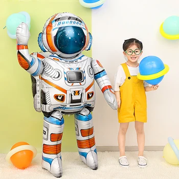 3D Воздушные шары из фольги с астронавтами, большие воздушные шары космонавтов для тематической вечеринки в Открытом космосе, украшения для вечеринки с Днем рождения для детей и мальчиков 1