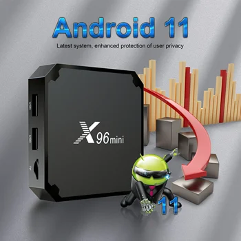 X96 Mini Smart TV Box Android 11 Amlogic S905W 2 ГБ 16 ГБ 1 ГБ 8 ГБ телеприставка 4K /3D /HDR Медиаплеер с 2,4 ГГц WiFi и Google 1