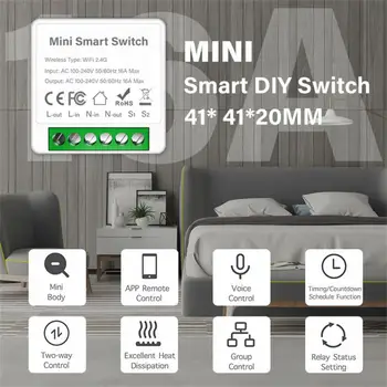 16A Tuya WiFi ZigBee Smart Switch Модуль Мини-2-полосного Управления Таймером Беспроводной Выключатель Управление Выключателем Через Alexa eWeLink Siri HomeKit 1