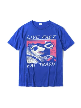 Живите быстро! Ешьте мусор! Мужская Хлопчатобумажная футболка Harajuku, Модная Универсальная футболка в Уличном стиле, Повседневная футболка размера Плюс 2