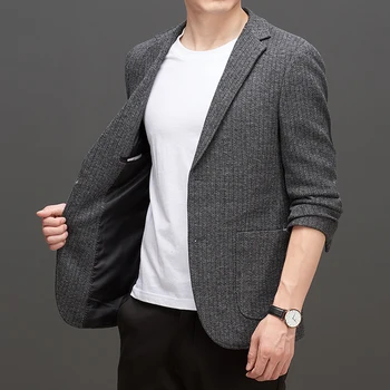 Новый бутик мужской моды для делового джентльмена в английском стиле, шерстяной красивый повседневный тонкий Свадебный блейзер в корейском стиле в Корейском стиле 2