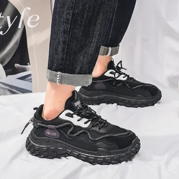 Осенние мужские массивные кроссовки, модная мужская обувь на платформе со шнуровкой, уличные прочные повседневные мужские кроссовки для бега Tenis Masculino 2