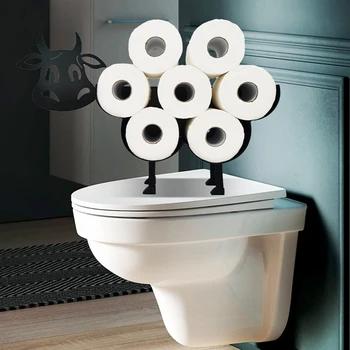 Держатель для бумаги Black Cows Металлический Декоративный держатель для туалетной бумаги Водонепроницаемый Антикоррозийный для домашних туалетных столиков в ванной комнате 2