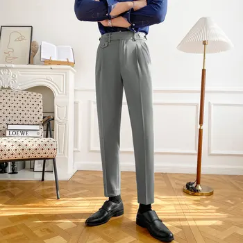 2023 Осень Британский стиль Неаполь Костюм Брюки Мужские деловые формальные повседневные брюки Модные приталенные прямые офисные социальные брюки 2