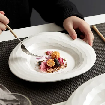 тарелки специальной формы, керамическая высококачественная гостиничная посуда, нестандартные креативные тарелки для домашнего десерта из макарон в западном стиле. 2
