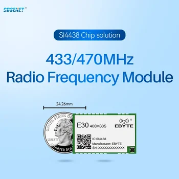 SI4438 433 МГц 470 МГц SMD Беспроводной радиочастотный модуль 30 дБм Расстояние 5,6 Км CDSENET E30-400M30S (4438) Отверстие для подключения антенны /IPEX 2