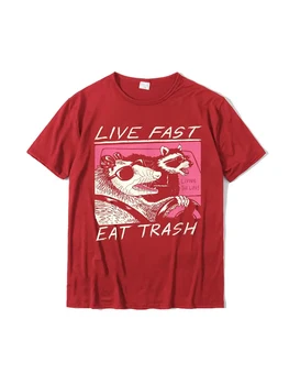 Живите быстро! Ешьте мусор! Мужская Хлопчатобумажная футболка Harajuku, Модная Универсальная футболка в Уличном стиле, Повседневная футболка размера Плюс 3