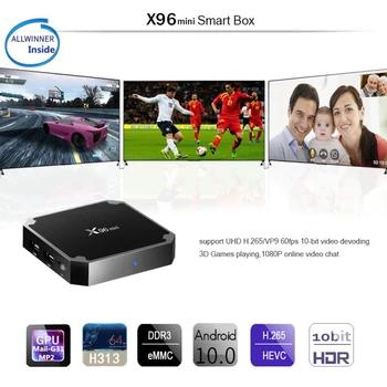 X96 mini Smart tv box Android 10,0 H313 Четырехъядерный 4G WiFi 2 ГБ 16 ГБ 4K 3D HD HDR10 H.265 мультимедийный плеер Iptv 3