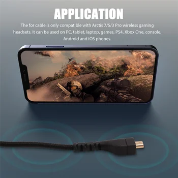 Сменный шнур аудиогарнитуры для беспроводных игровых наушников SteelSeries Arctis 7 5 3 Pro с кабелем длиной 4,9 фута 3
