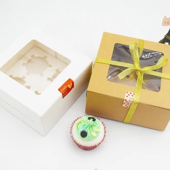 YOMDID 10шт Упаковочных коробок для торта DIY Упаковка для шоколадного маффина и печенья Подарочная коробка из пищевого картона Коробка для торта и десерта 3