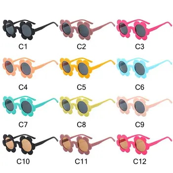 Солнцезащитные очки с круглым подсолнухом Y2K с защитой UV400, солнцезащитные очки с цветочными оттенками для новой дискотеки/фестиваля/вечеринки/музыкального фестиваля 3