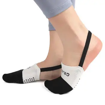 Хлопчатобумажные трикотажные носки для йоги, Тонкие противоскользящие танцевальные носки с полупальцами, Приклеенные точечные носки для пилатеса, захваты для носков для пилатеса, спортивные носки 3
